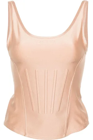 MUGLER Satin corset top