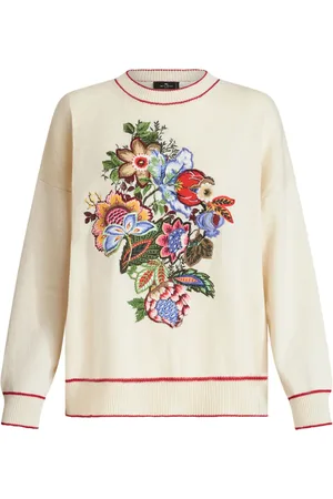 Etro Floral-embroidered cashmere blend jumper