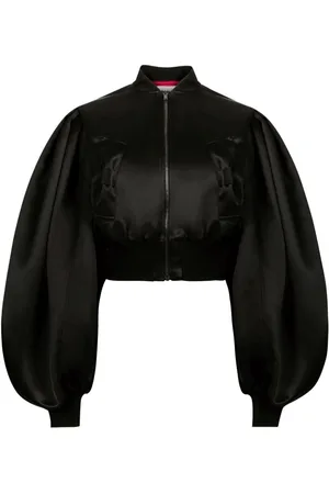Nina Ricci Cropped satin bomber jacket