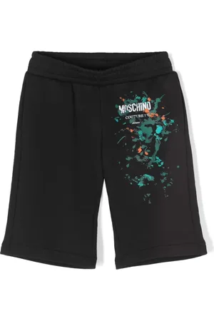 Moschino Logo-print cotton track shorts