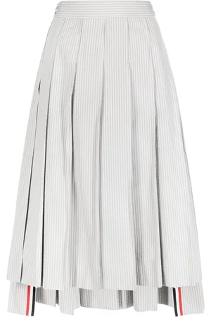 Thom Browne Pleated asymmetric midi skirt