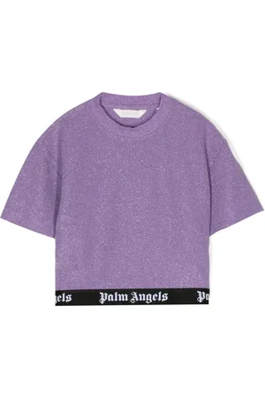 Palm Angels Logo-trim cropped T-shirt