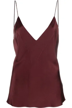 FORTE FORTE V-neck silk satin top