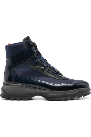 santoni Panelled lace-up boots