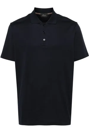 BRIONI Ribbed cotton polo shirt