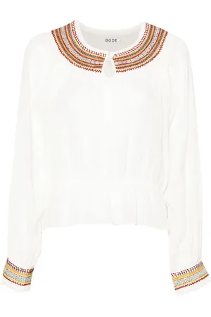 BODE Embroidered cotton blouse