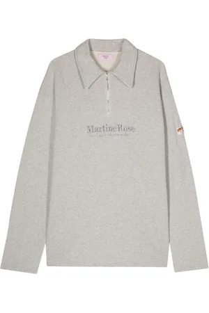 MARTINE ROSE Logo-embroidered cotton polo shirt
