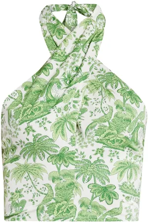 Staud Kai botanical-print halterneck top