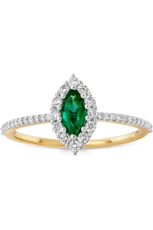 House of Meraki 18kt yellow Nayla emerald and diamond ring
