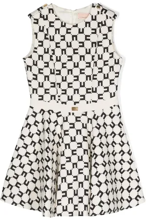 Elisabetta Franchi Monogram-print crepe dress