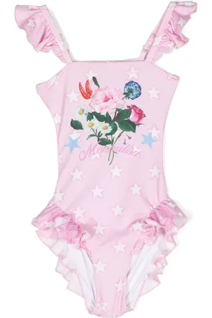 MONNALISA Star-print ruffled swimsuit