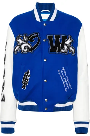 OFF-WHITE Royal logo-appliqu?? varsity jacket