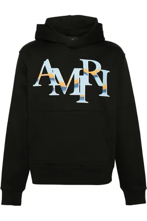 AMIRI Staggered-chrome cotton hoodie