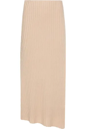 By Malene Birger Chunky-ribbed asymmetric skirt
