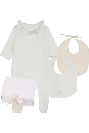 Chloé Ruffle-detail cotton babygrow set