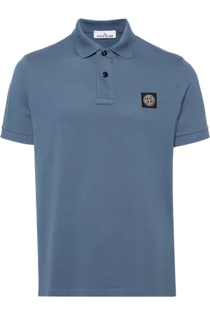 Stone Island Compass-appliqué cotton polo shirt