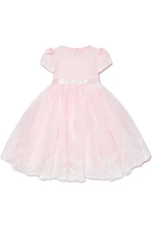 Sarah Louise Floral-embroidered short-sleeved dress
