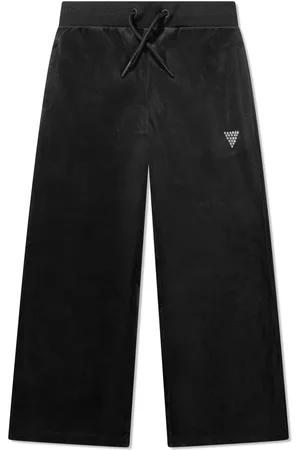 Guess Logo-embellished velvet track pants