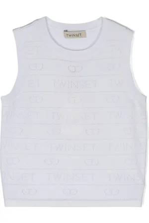 Twin-Set Logo pointelle-knit tank top