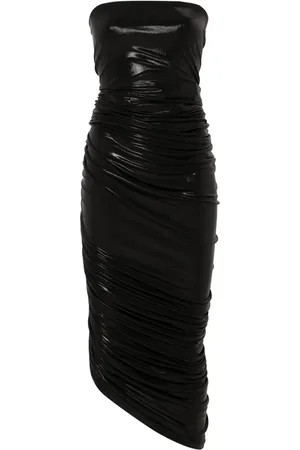 Norma Kamali Diana shirred midi dress