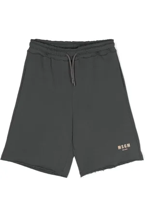 Msgm Logo-raised cotton shorts