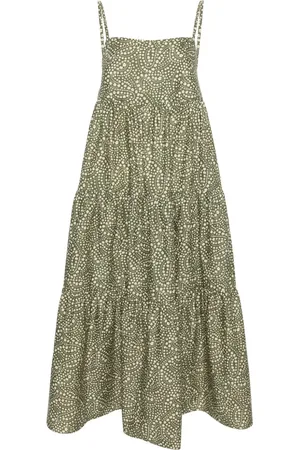 MATTEAU Tiered poplin midi dress