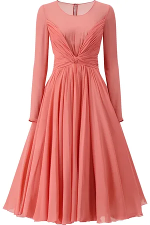 Giambattista Valli Gathered-twist flared midi dress