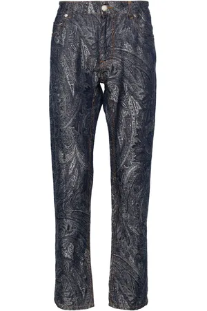 Etro Paisley-jacquard straight-leg trousers