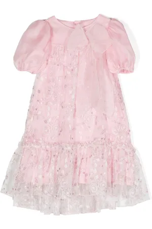 LA STUPENDERIA Emma floral-embroidered organza dress