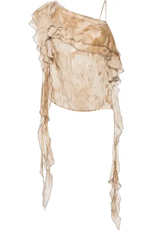 BLUMARINE Abstract-print semi-sheer blouse