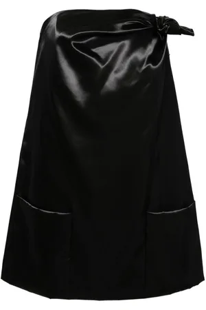 Louisa Ballou Knot-detailed satin minisdress