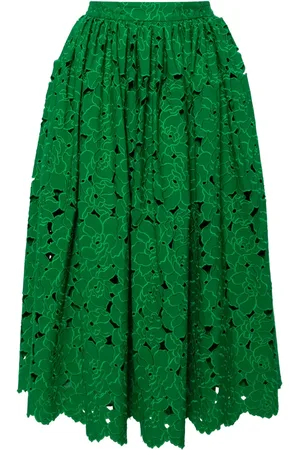 Erdem Broderie-anglaise flared midi skirt