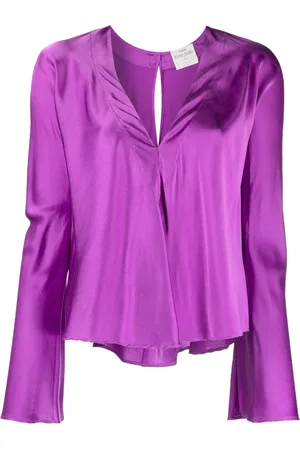 FORTE FORTE V-neck satin-finish blouse