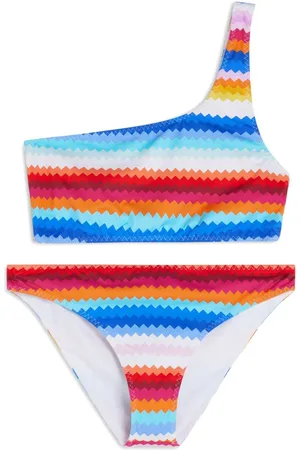Missoni Zigzag-print one-shoulder bikini