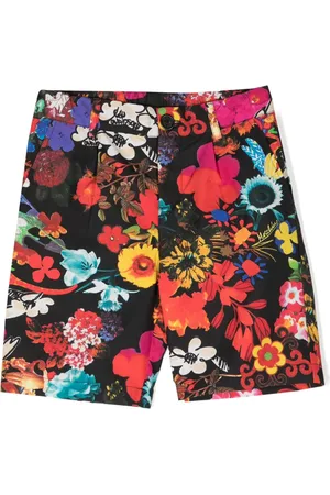 Moschino Floral-motif cotton shorts