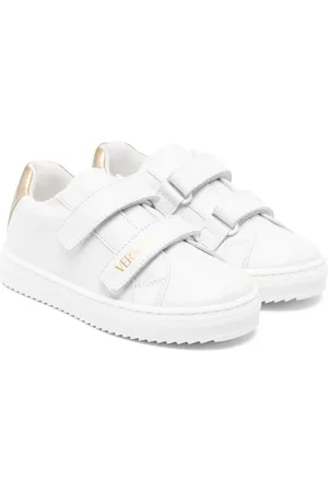 VERSACE Logo-print leather sneakers
