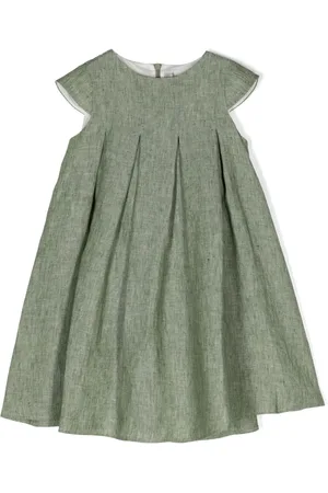Il gufo Pleated linen dress