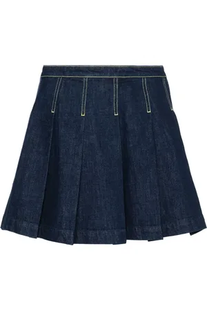 Kenzo Pleated denim mini skirt