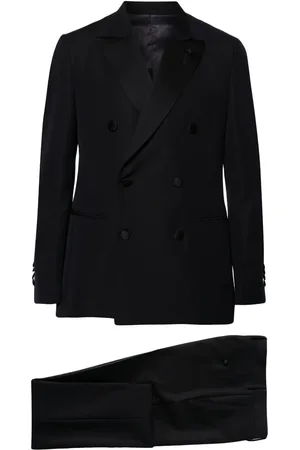 LARDINI Double-breasted wool-blend suit