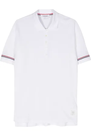 Thom Browne RWB-stripe fine-knit polo shirt