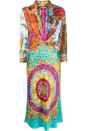 Moschino Graphic-print silk midi dress