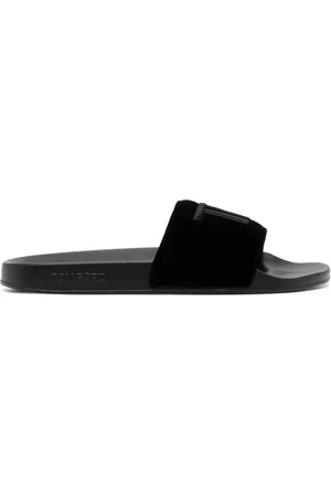 Tom Ford Logo-embroidered velvet slides