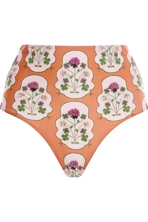 Agua by Agua Bendita Magenta Trébol embroidered bikini bottoms