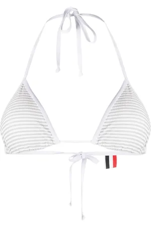 Thom Browne Logo-patch bikini top