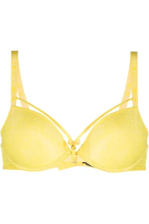 Bluebella Pride Irena Delicate Lace Plunge Bra With Wavy V Wire Detail In  Yellow for Women