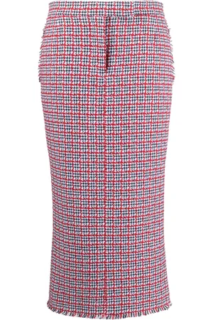 Thom Browne Check-pattern tweed midi skirt