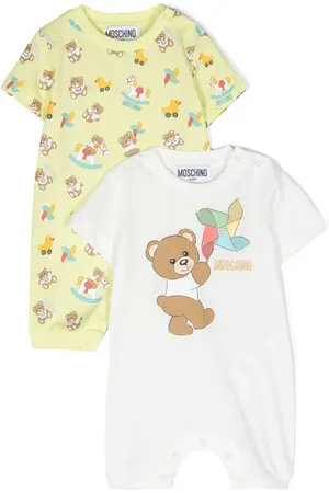 Moschino Teddy Bear logo-print rompers (pack of two)