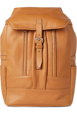 Brunello Cucinelli Buckle-fastened leather backpack