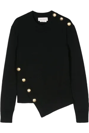 Alexander McQueen Fine-knit asymmetric jumper