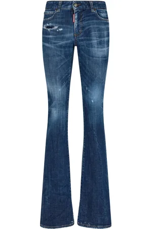 Dsquared2 Logo-patch cotton-blend bootcut jeans